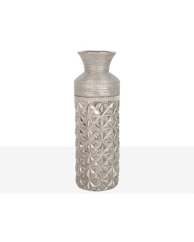 Vase Romimex Silver Ceramic 13 x 40 x 13 cm