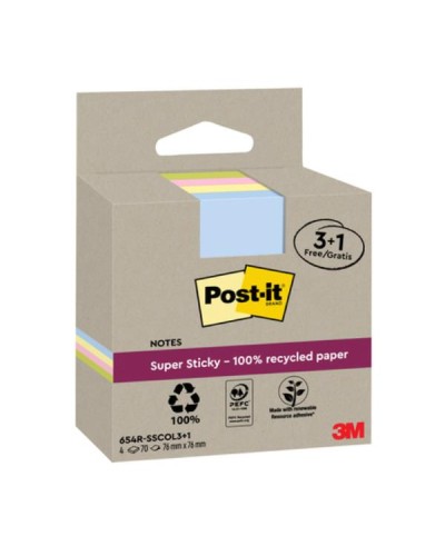Post-it® Super Sticky carta riciclata - Value pack