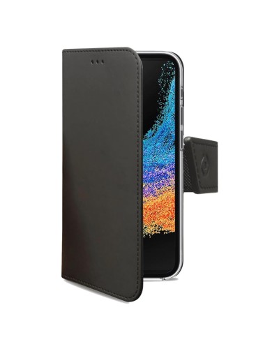 WALLY - Custodia a libro in pelle sintetica con chiusura flap magnetico, slot per carte e funzione stand Samsung Galaxy Xcover 