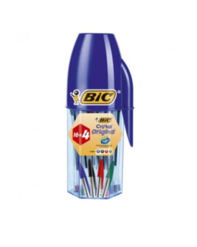 Bic - Mega Crystal penne a spera "assortiti "confezione da 20 (16+4)