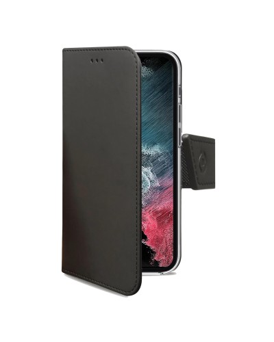 WALLY - Custodia a libro in pelle sintetica con chiusura flap magnetico, slot per carte e funzione stand compatibile con Samsun