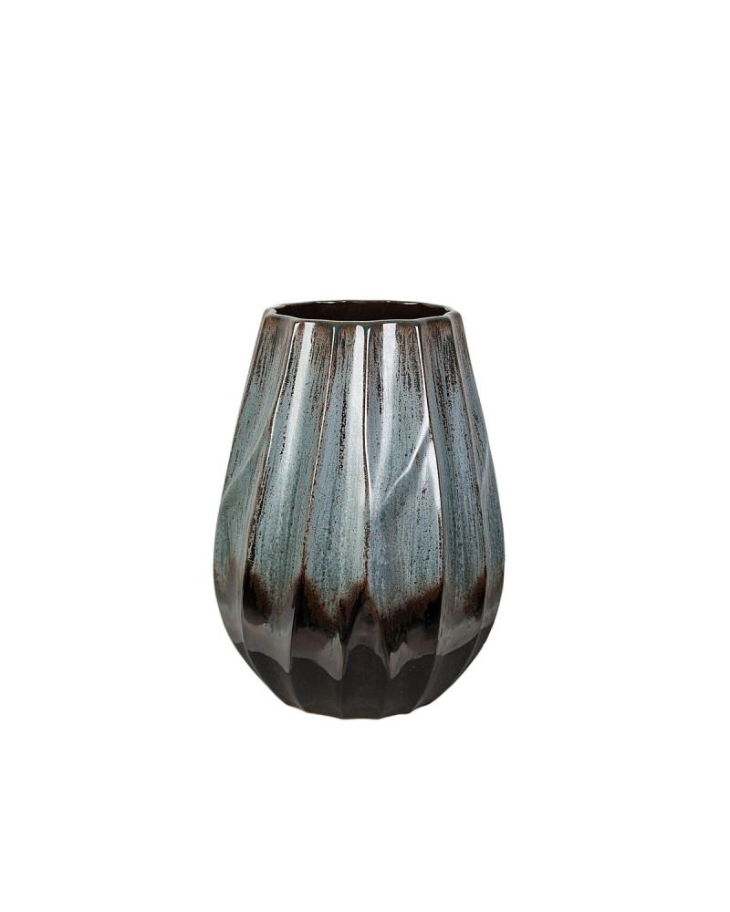 Romimex Vaso in Ceramica Blu/Nero, 23 x 28 x 23 cm