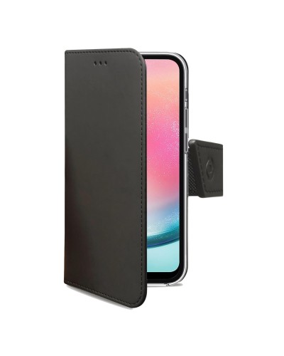 WALLY - Custodia a libro in pelle sintetica con chiusura flap magnetico, slot per carte e funzione stand colore nero compatibil