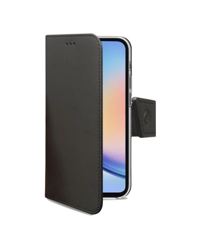 WALLY - Custodia a libro in pelle sintetica con chiusura flap magnetico, slot per carte e funzione stand compatibile con Samsun