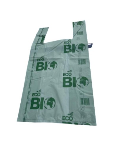 500 Shopper in mater-bi biodegradabile verde 27+7,5+7,5x50cm