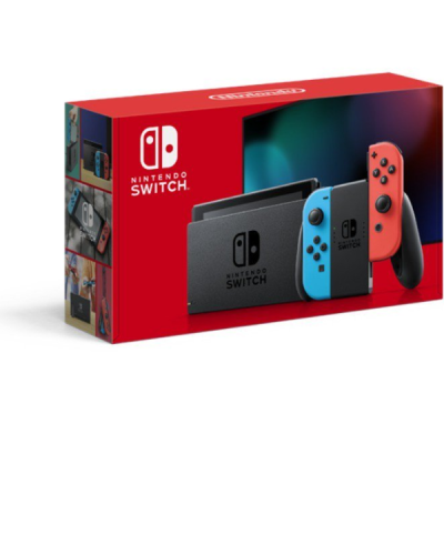 Nintendo Switch Console with Red and Blue Joy-Con Controllers