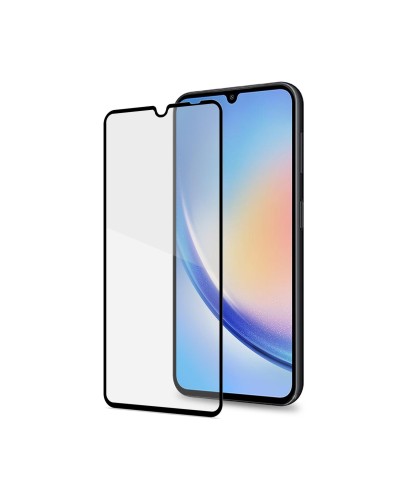 FULLGLASS - Vetro 9H con bordo colorato nero compatibile con Samsung Galaxy A34 5G/ Galaxy A34 5G Enterprise Edition