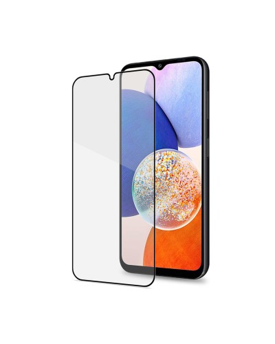 FULLGLASS - Vetro 9H con bordo colorato nero compatibile con Samsung Galaxy A14 5G/ Galaxy A14 4G/ Galaxy M14 5G