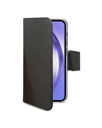 WALLY - Custodia a libro in pelle sintetica con chiusura flap magnetico, slot per carte e funzione stand compatibile con Samsun