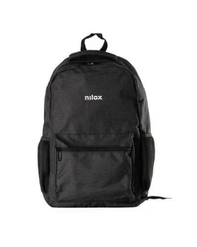 NILOX TECH - Zaino per Notebook/Laptop 15.6", materiale riciclato, 2 ampi scomparti, tasche esterne, spallacci imbottiti e rego