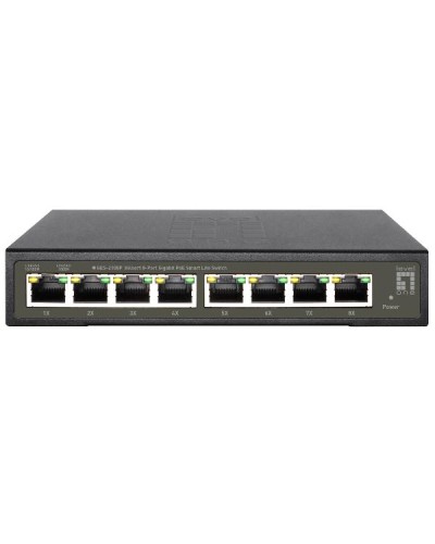 LEVELONE GES-2108P - SWICTCH HILBERT 8-PORTE GIGABIT SMART LITE POE 802.3at/af 112.8W, 8-Porte POE