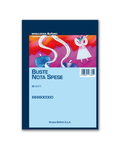 Expense Note Envelopes Block, 25 Count, 23x16 cm