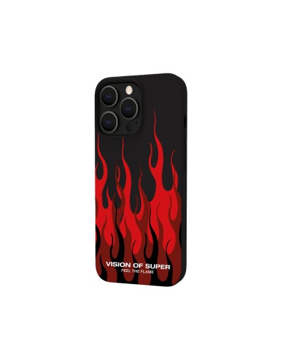 VISION OF SUPER Red Flames Soft Touch TPU Cover for iPhone 14