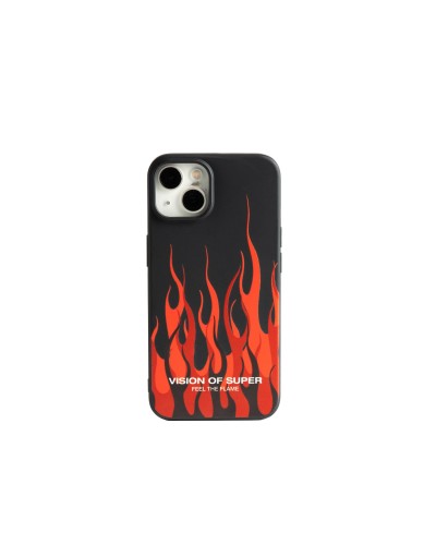 VISION OF SUPER Red Flames Soft Touch TPU Cover for iPhone 14