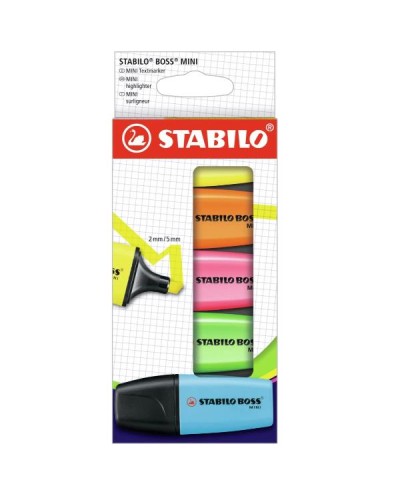 STABILO BOSS MINI Highlighters Assorted Colors 5 pcs