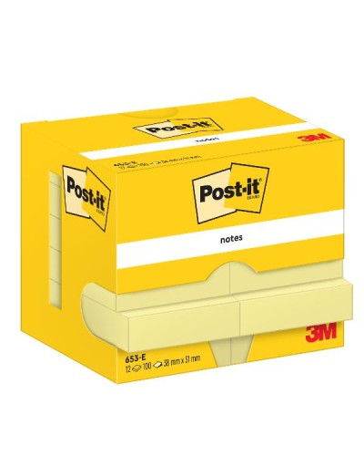 Post-it Canary Yellow Sticky Notes 38x51mm Pack of 12