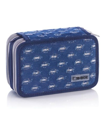 Fila Mimetic Jeans 3-Compartment Pencil Case with Contents