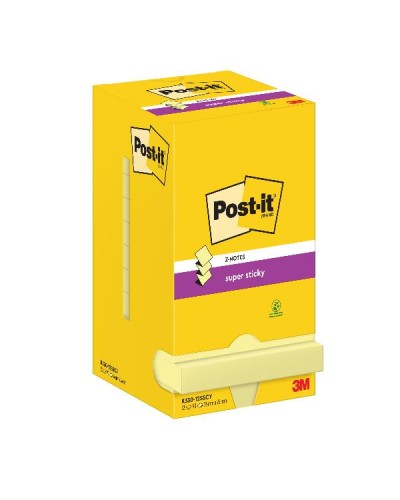 Post-it Super Sticky Z-Notes 76x76mm Yellow 12 pads