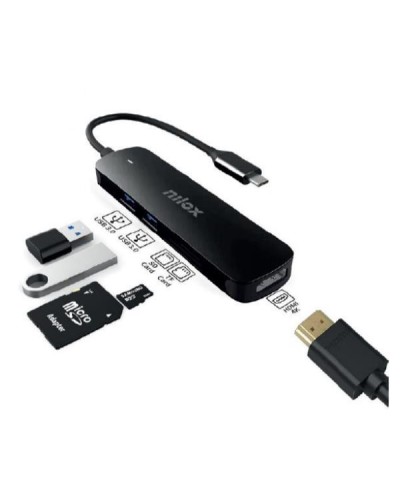 NILOX TECH USB-C 5in1 Hub HDMI 4K Memory Reader 2x USB 3.2