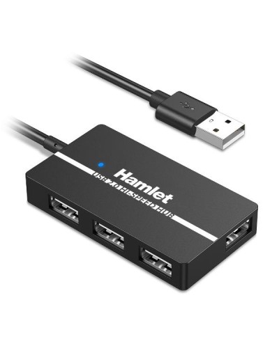 Hamlet XHUB-04U2 Slim 4-Port USB 2.0 Self-Powered Hub