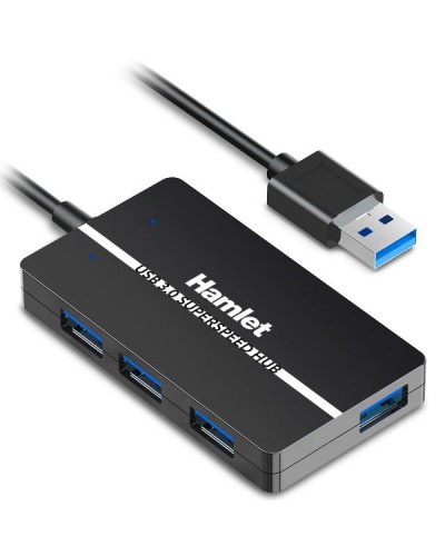 Hamlet XHUB-04U3 4-Port USB 3.0 Slim Self-Powered Hub