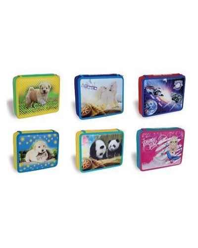 Fila Big Mix Assorted 2-Zip Pencil Case with Contents