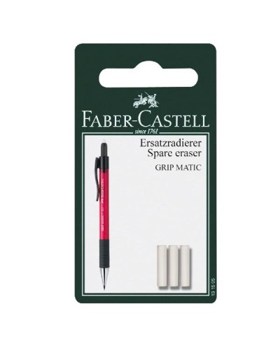 Grip Matic Mechanical Pencil Replacement Erasers, Set of 3