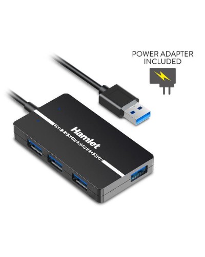 Hamlet XHUB-04U3P Slim 4-Port USB 3.0 Hub 5.0 Gbps