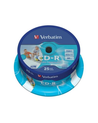 Verbatim CD-R AZO Wide Inkjet Printable 52x 700MB 25pk