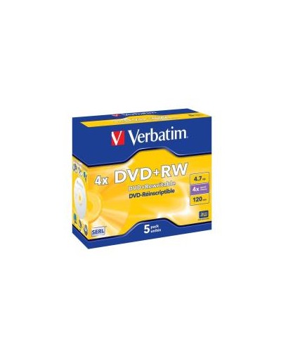 Verbatim DVD+RW 4.7GB 4x 5-Pack Jewel Case