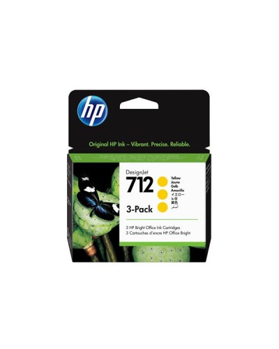 HP 712 DesignJet Yellow Ink Cartridges 3-pack 29ml