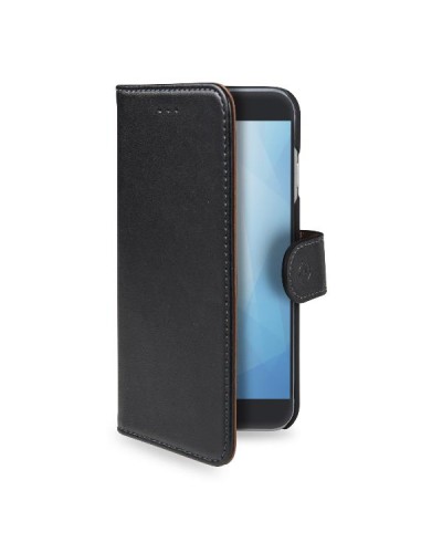 WALLY Black Faux Leather Wallet Case with Stand