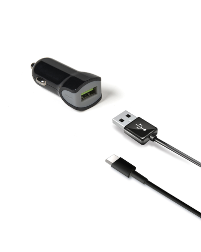 CCUSBTYPEC - 12W USB-A Car Charger+USB-A to USB-C Cable [TURBO]