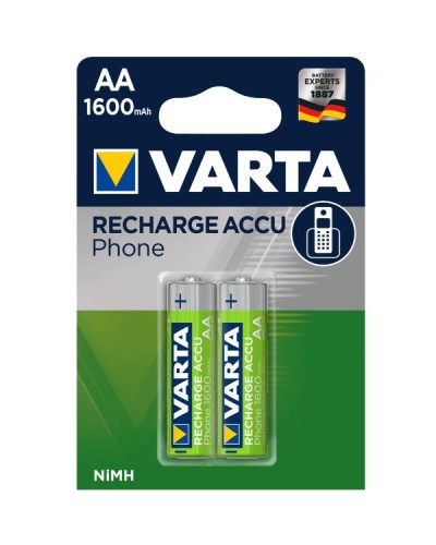 Varta Accu Phone Batteria Ricaricabile AA Stilo, 1600 mAh, Pre-caricate
