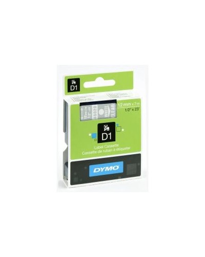 Nastri standard D1 12mmx7m bianco/trasparente