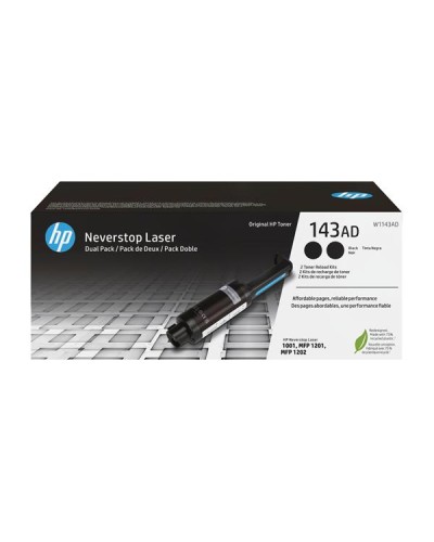 Kit ricarica toner nero originale Neverstop HP 143AD dual-pack