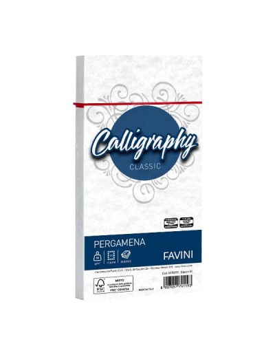 CALLIGRAPHY pergamena - Bianco - 11x22cm - 90g/m2 – 25Buste