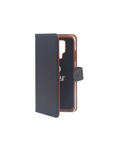 WALLY - Custodia a libro in pelle sintetica con chiusura flap magnetico, slot per carte e funzione stand colore nero compatibil