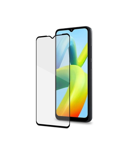 FULLGLASS - Vetro 9H con bordo colorato nero compatibile con Xiaomi Redmi A1/ Redmi A2