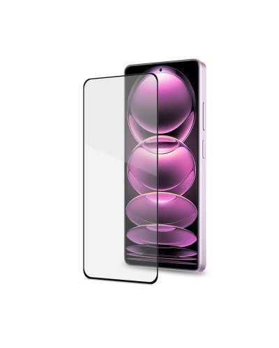 FULLGLASS - Vetro 9H con bordo colorato nero compatibile con Xiaomi Redmi Note 12 Pro/ Redmi Note 12 Pro+