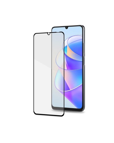 FULLGLASS - Vetro 9H con bordo colorato nero compatibile con Honor X7a/ Honor X7