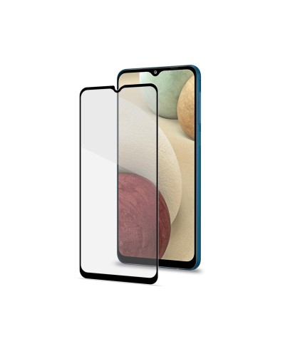 FULLGLASS - Vetro 9H con bordo colorato nero compatibile con Samsung Galaxy A12/ M12/ A22 5G/ A04S