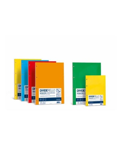 DIVIDERELLO RUBRICABILE – MIX COLORI FORTI (5 COLORI) - 16x21 cm - 220 g/m2 - 10 fogli