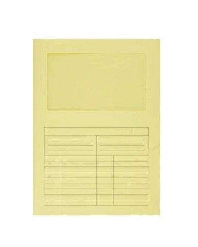 Cartelline Con Finestra 120gr - Confezione da 50 Pezzi - Giallo