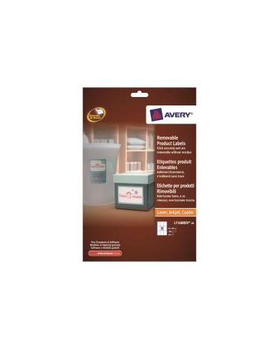 Etichette rimovibili per prodotti, rettangolari, 62 x 89 mm