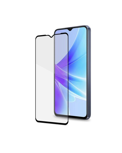 FULLGLASS - Vetro 9H con bordo colorato nero compatibile con Oppo A57s/ A57 4G/ A77 5G