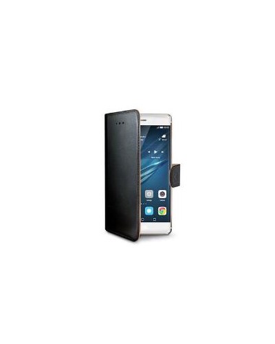 WALLY - Custodia a libro in pelle sintetica con chiusura flap magnetico, slot per carte e funzione stand colore nero compatibil