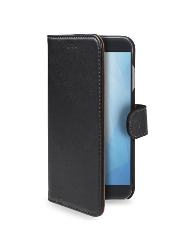WALLY - Custodia a libro in pelle sintetica con chiusura flap magnetico, slot per carte e funzione stand colore nero compatibil