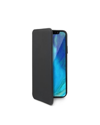 PRESTIGE - Custodia ad agenda ultrasottile con finitura morbida con effetto opaco colore nero compatibile con Apple iPhone Xs/ 