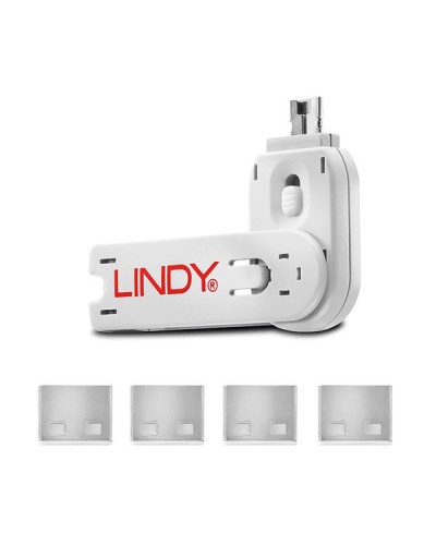 BLOCCA PORTE USB BIANCO + 4 SERRATURE